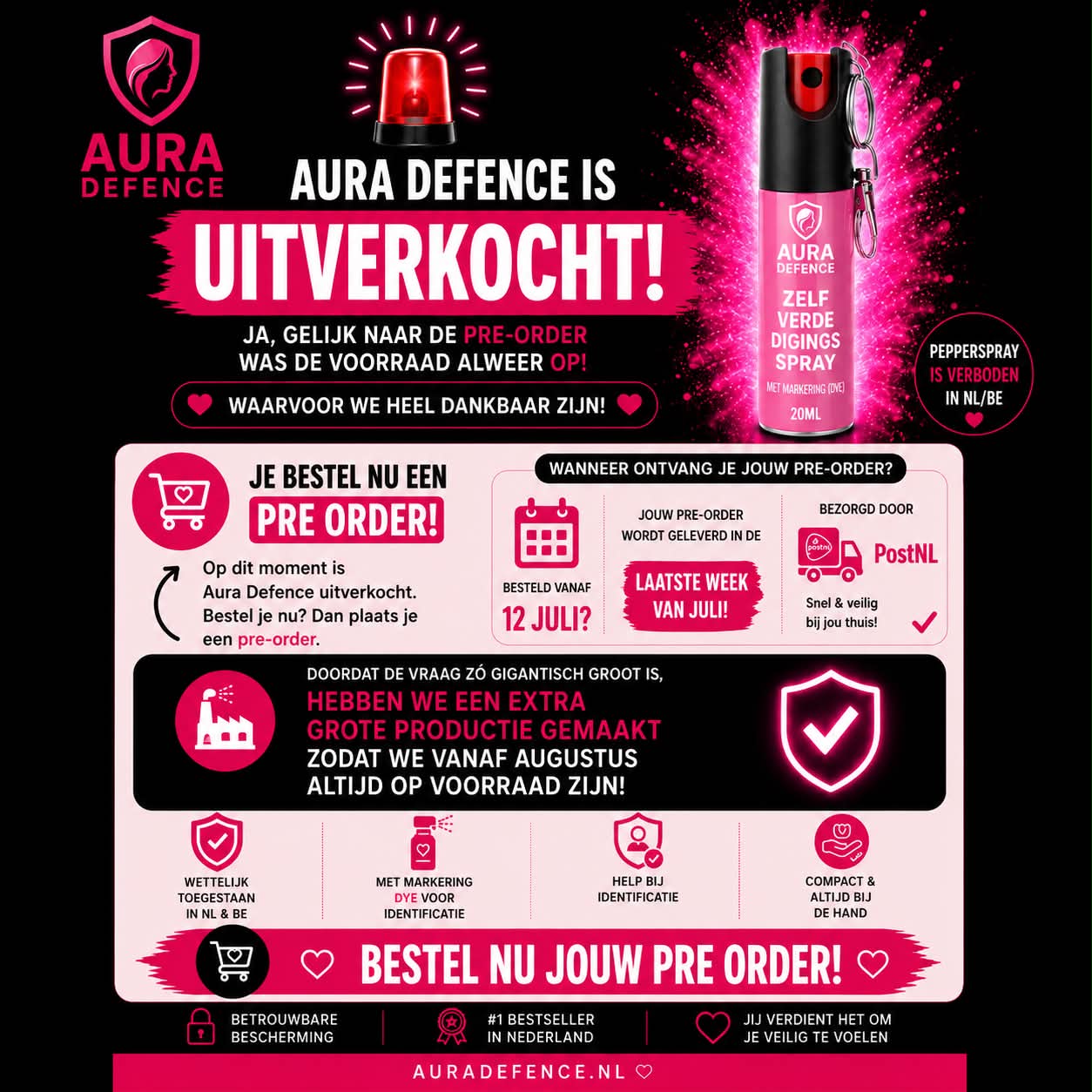 Aura Defence - zelfverdedigingsspray